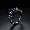 Bague Crâne ZHOUYANG Pour Femmes Style Punk Zircone Cubique Squelette Couleur Or Noir Fête de Cocktail Bijoux Mode R523