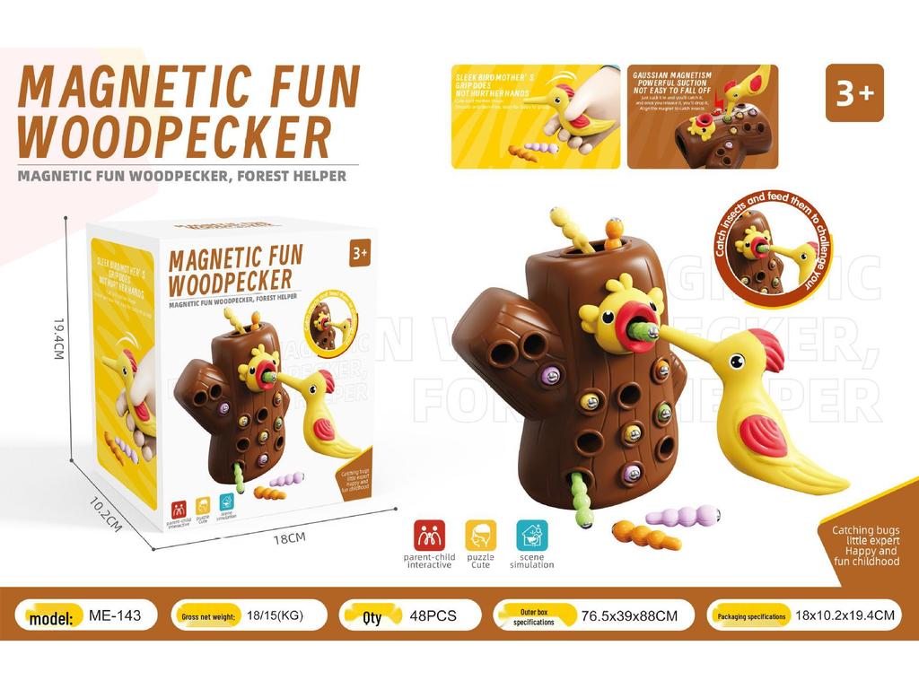 Woodpecker Magnetic Fishing Game: Educational Toy for Kids' Hand-Eye Coordination