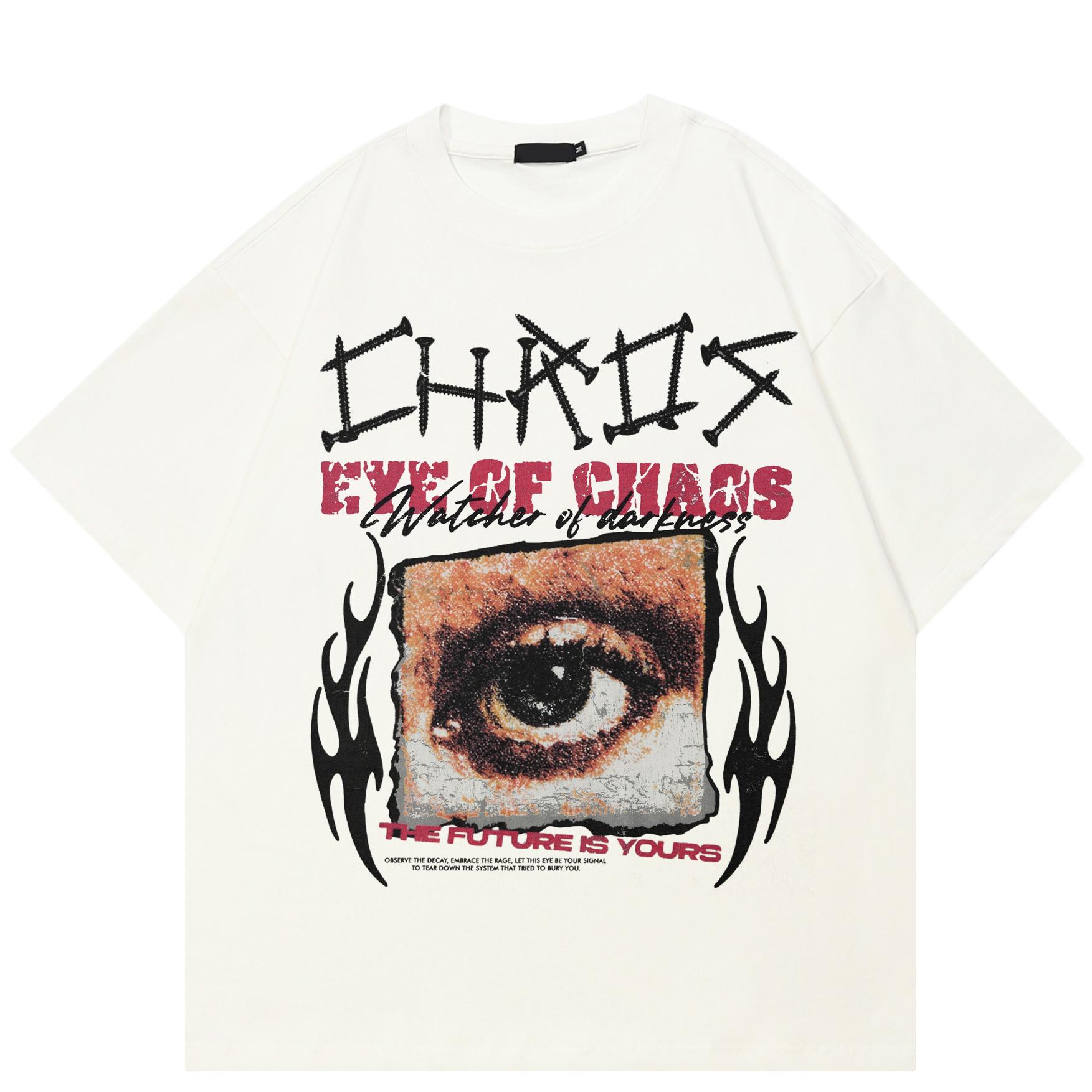 

EYE OF CHAOS Graphic T-Shirt Cotton Tshirt Unisex Tops Tees Summer Short Sleeves T Shirt 5XL різнокольоровий