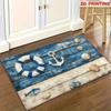 Beach Themed Nautical Doormat Soft Non-Slip Starfish Anchor Boat Print Entryway Rug Kitchen Living Room Home Decor Carpet