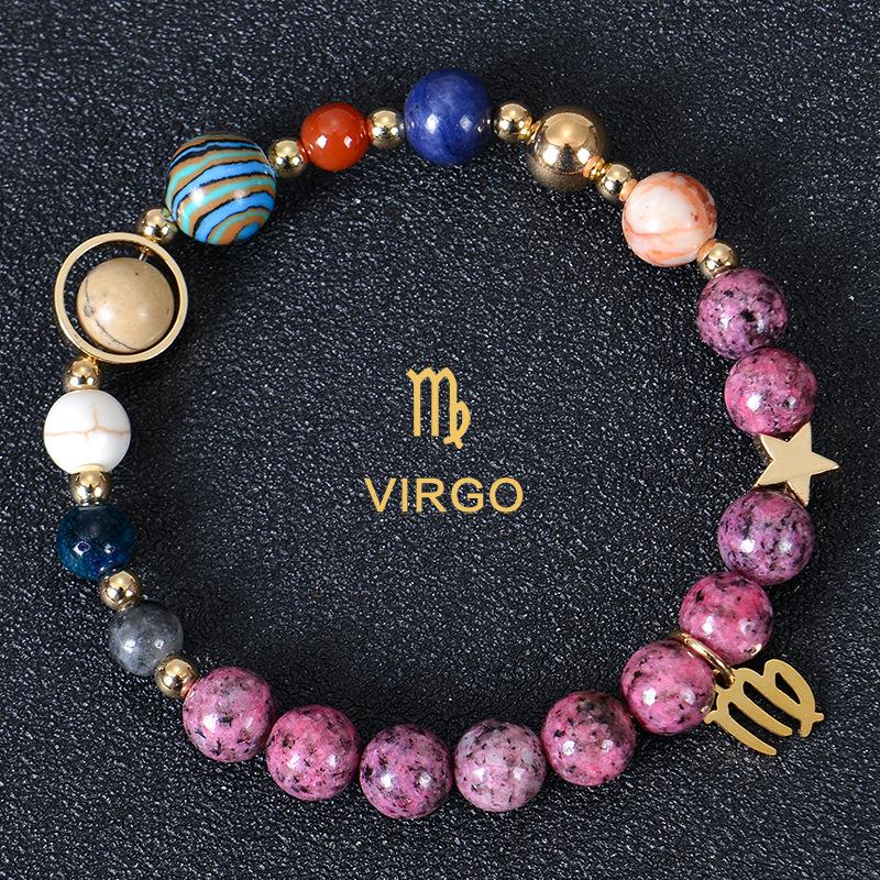 Eight Planet And Twelve Constellations Natural Stone Bracelets Matte Stone Bead Bracelet Planet 12 Constellations Bracelet