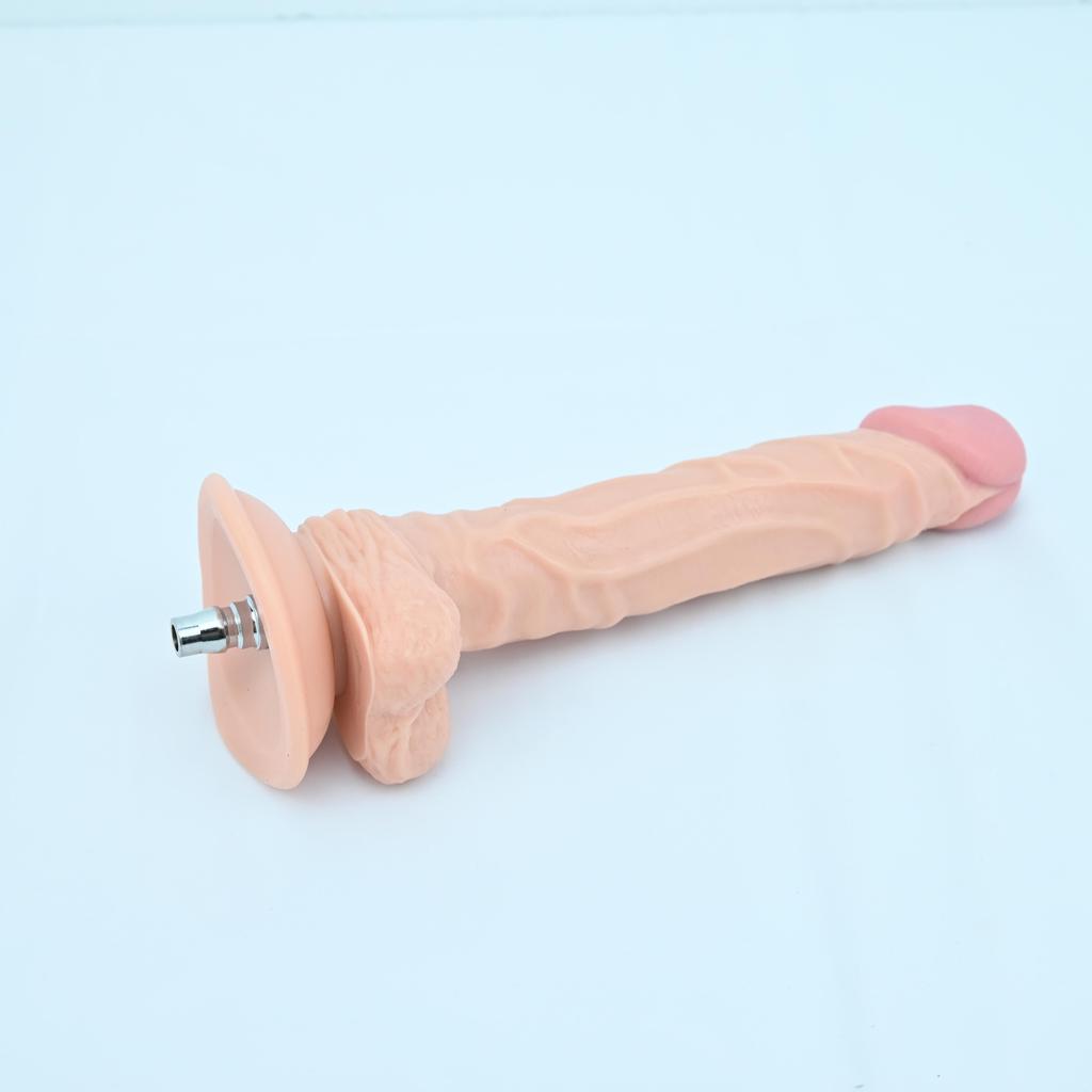 Sex Machine Attachment ROUGH BEAST 9.65" Black/Flesh Dildo for Sex Machine Vac-u-lock Love Machine Attachment Anal Plug Adult Sex Toys