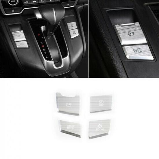 Aluminum 4X Console Gear Shift Button Sticker Trim For Honda CR-V CRV 2017-2022