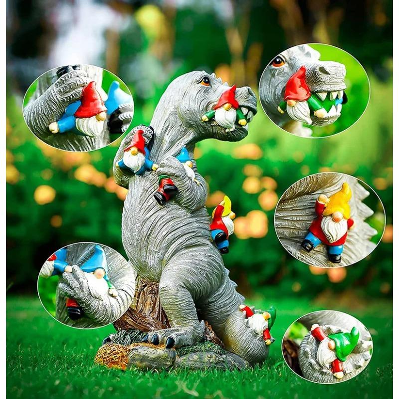 Garden Dwarf Statue Courtyard Decoration Outdoor Garden Decoration Dinosaur Dwarf Ornament Courtyard Lawn Decoration Female Gardening Gifts