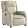 Electric Recliner Chair Cream Synthetic Leather