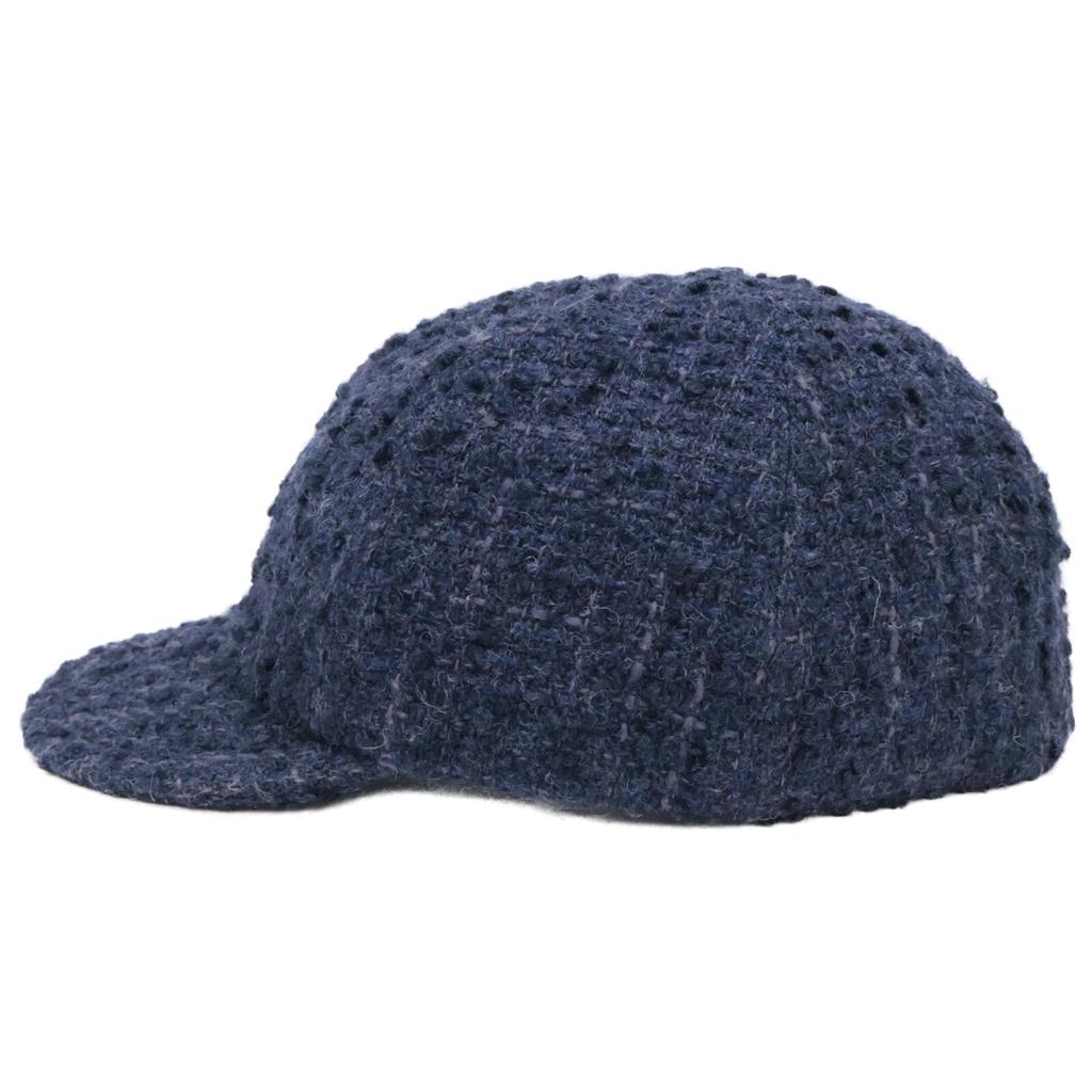 Chanel 22AW AA8562 CC Logos Tweed Cap Hat M NavyUsed