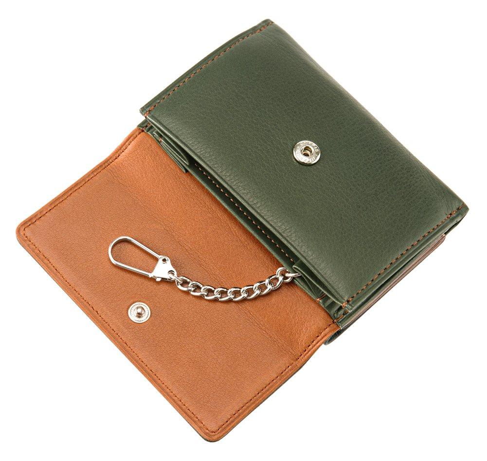 CYPRIS Silky Kip Tri-Fold Wallet 1718 (Men's Leather Tri-Fold Wallet) (Size 6, Green)