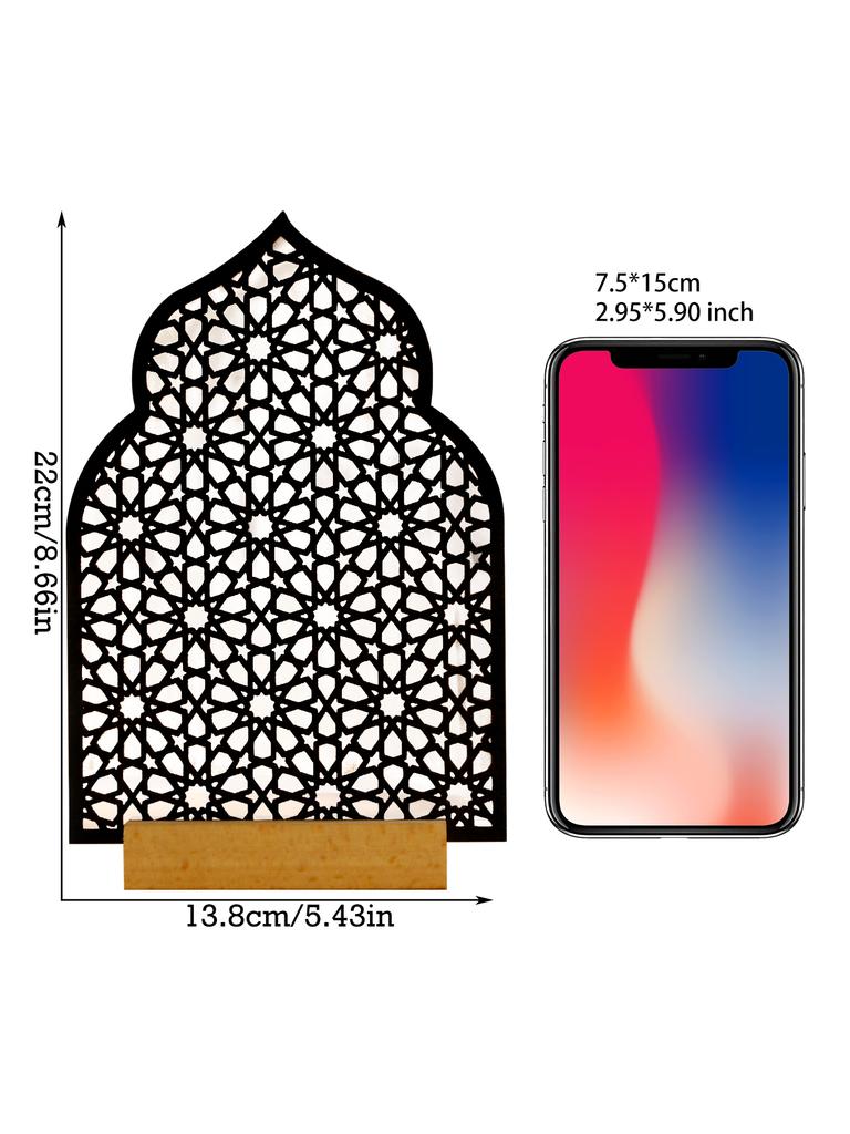 1 ks Ramadánové ozdoby Duté dřevěné ozdoby Eid Mubarak Šťastný Ramadán muslimská výzdoba Ramadán Kareem Sváteční dekorace