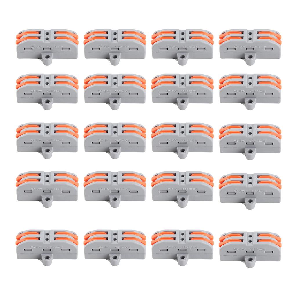 20Pcs Lever Nut Wire Connectors Quick Compact Splice Conductors Push in Terminal Block 223?2P