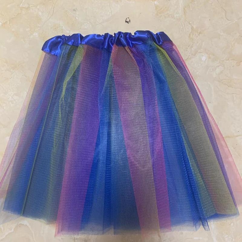 Mädchen Cheerleading Regenbogen Tutu Rock Kind Tanzparty Ballett Tüll Tutu Rock 3 Lagen Prinzessin Geburtstagsparty Geschenk 2-8 Jahre