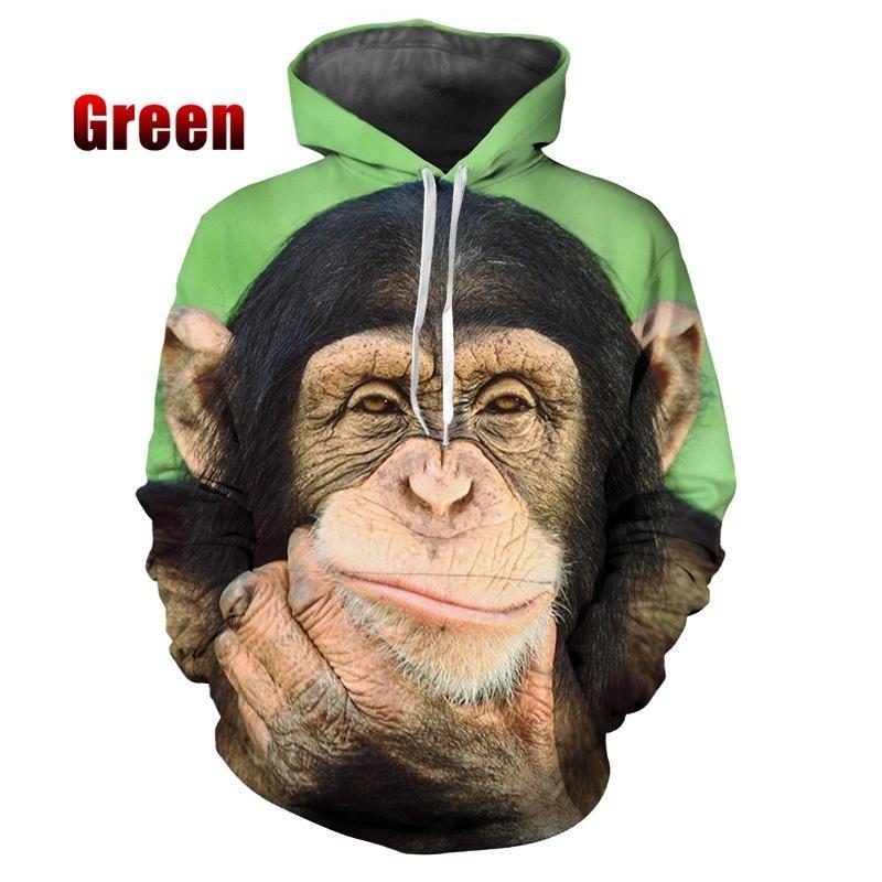 

New Fashion Lovely Stereoscopic 3D Monkey Printed Hoodie Cute Gorilla Funny Hoodie Tops 6XL