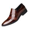 Old man pointed head leather shoes bright leather men's wedding leather shoes 2025 new spring and autumn business dress shoes fashion single shoes