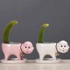 Popular Gardening Creative Cartoon Succulent Flower Pot Ceramic Desktop Plant Flower Ornament With Tray