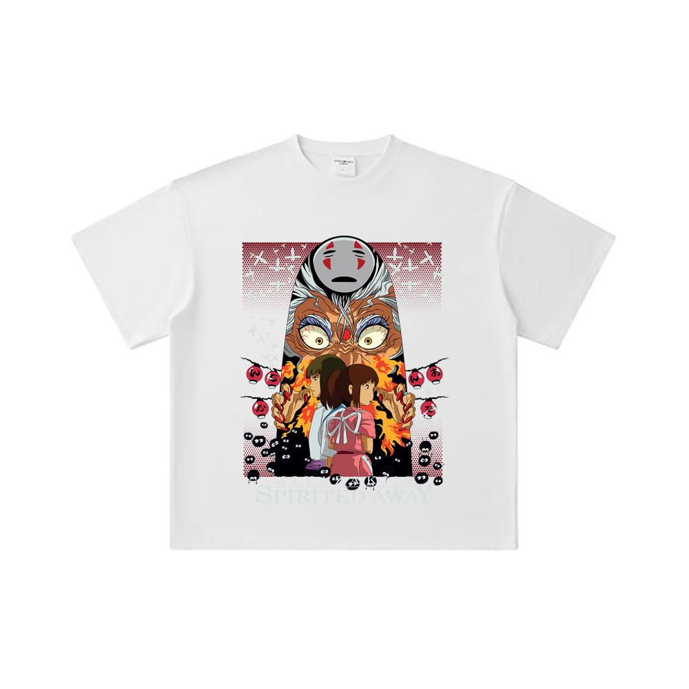 260 GSM Double Yarn 32 Count 100% Cotton Ghibli V1 Spirited Away Print Unisex Heavy Cotton T Shirt