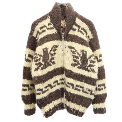 COWICHAN HİNDİSİ Cowichan ceket Çay rengi x bej örgü Erkek Kullanılmış