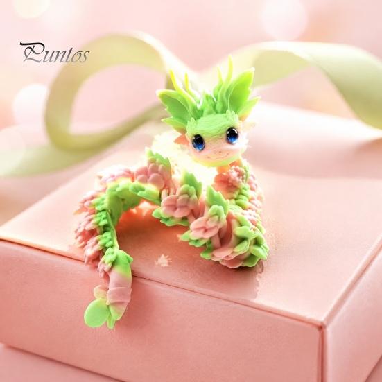 Articulated Sensory Toys 3D Printed Dragon Fidget Toy, Cute Ornaments, Desk Kawaii Cherry Blossom Decor Stress Relief Toy for Adults, Fantasy