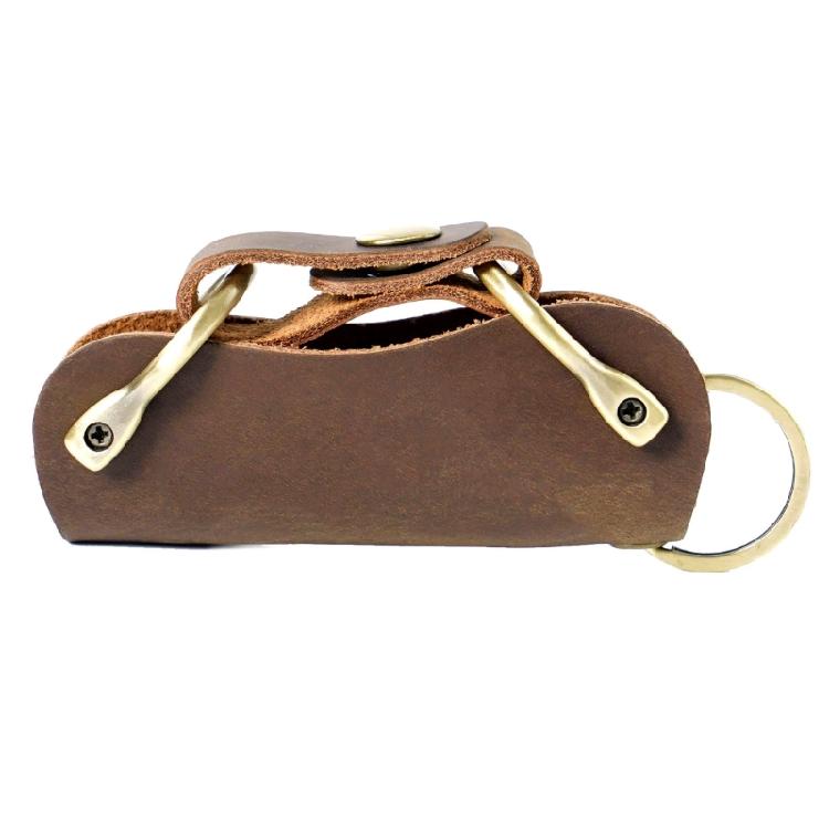 Bolsa de almacenamiento para llaves hecha a mano, portallaves para llaves de coche de cuero PU, llavero de gran capacidad
