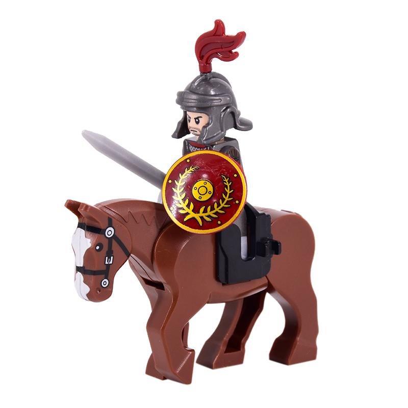 Medieval Figures Middle Ages Rome Warrior Golden Knight Horse Hawk Castle King Dragon Knights Building Blocks BricksToys gifts