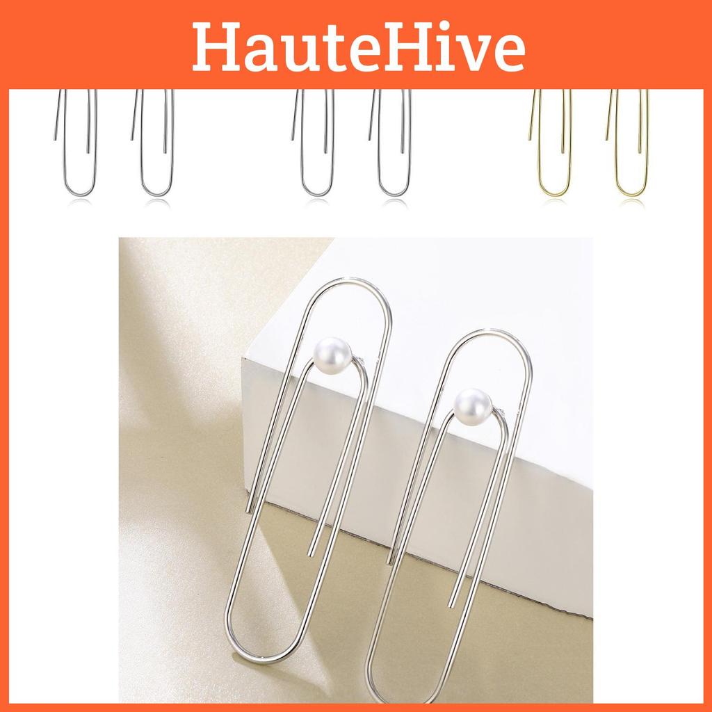 Stilvolle Legierung U-förmige Perlenohrringe für Damen Elegant Schlichter Schmuck