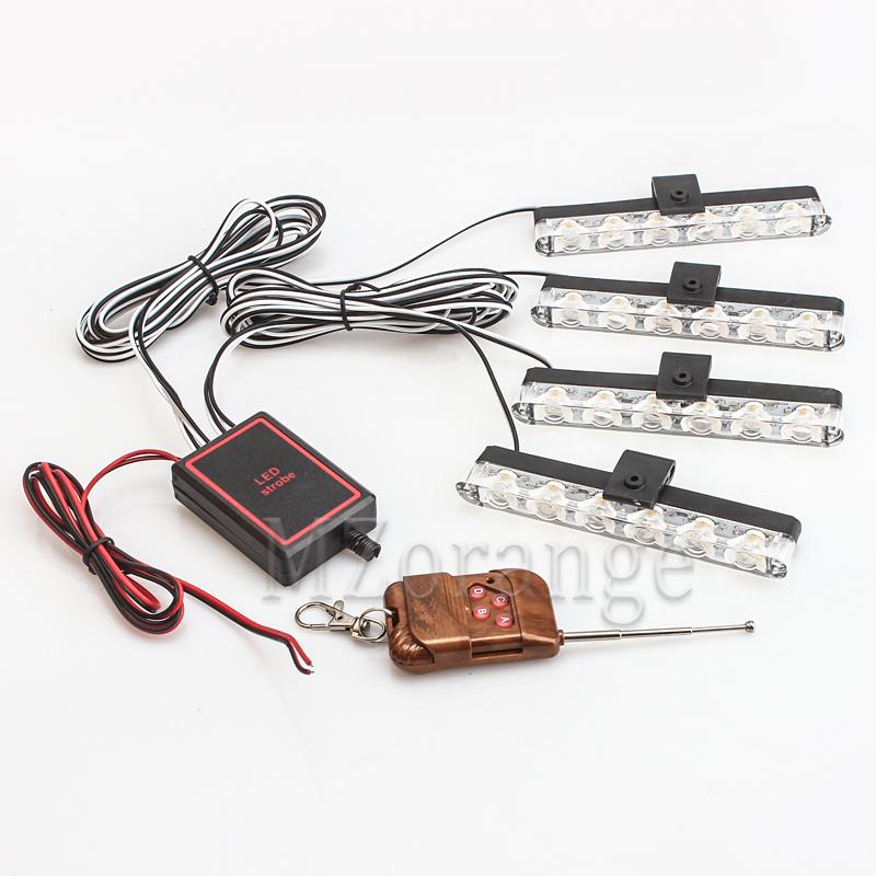 Police Led Strobe Lights LED Flasher Wireless Stroboscopes Remote Flasher Emergency Lights Fso Auto Flash Led Warning Light