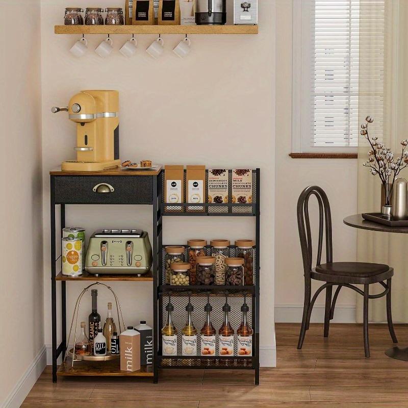 Modern Simple Multifunctional Coffee Machine Shelf Coffee Cup Holder Kitchen Storage Shelf with Drawer