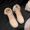 Thick-soled Waterproof Table, Small Mary Jane Single Shoes, Women's New Bridal Shoes, Wedding Shoes, Bridesmaid High Heels, Spring and Autumn