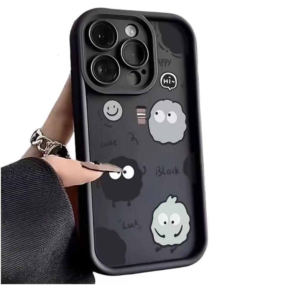 Cartoon Coffee Briquette Phone Case for iPhone 13/14/15Pro/16/17