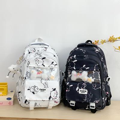 Cartoon Printed Backpack, New Mori Junior and High School Student Schoolbag, High Value, Large Capacity, Light Burden Reduction Backpack