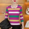 2026 Spring Striped Long Sleeve Top for Stylish Middle-Aged Women