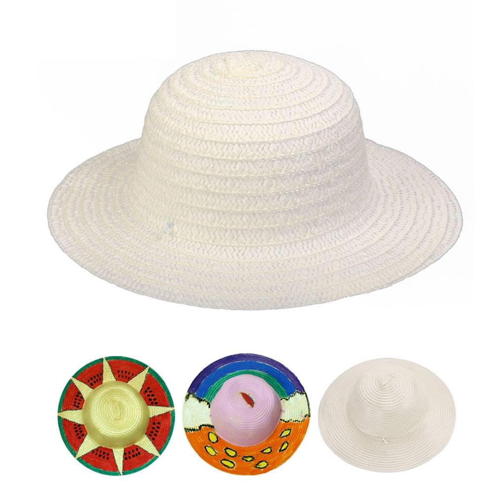 Malhut Strohhüte DIY Kappe Strand Sonnenhut Kunst Kindergarten Kinder