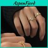 Einzigartiges Design Geometrischer Quadratischer Ring Für Damen Verstellbar Vergoldet Modisches Statement-Stück