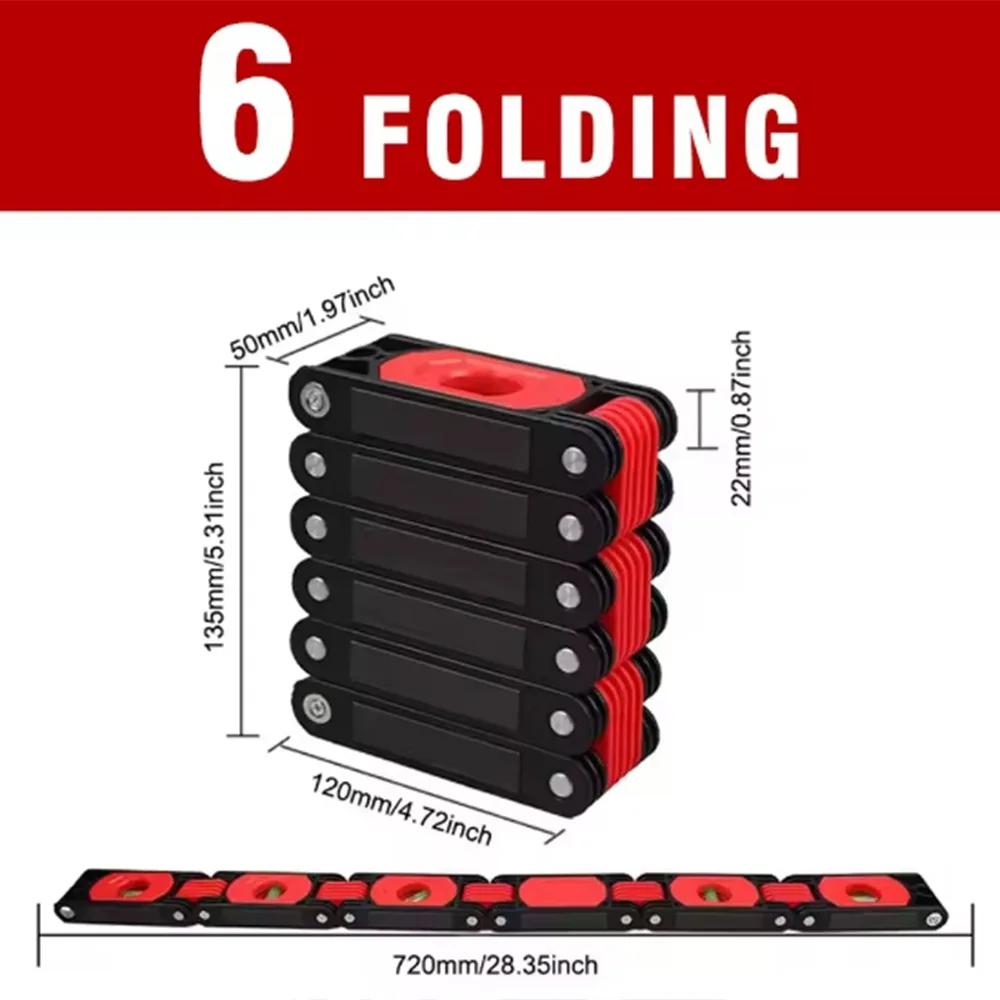 High Precision Folding Horizontal Ruler Multi-angle Folding Extend Magnetic Level Meter Practical Durable Foldable Protractor