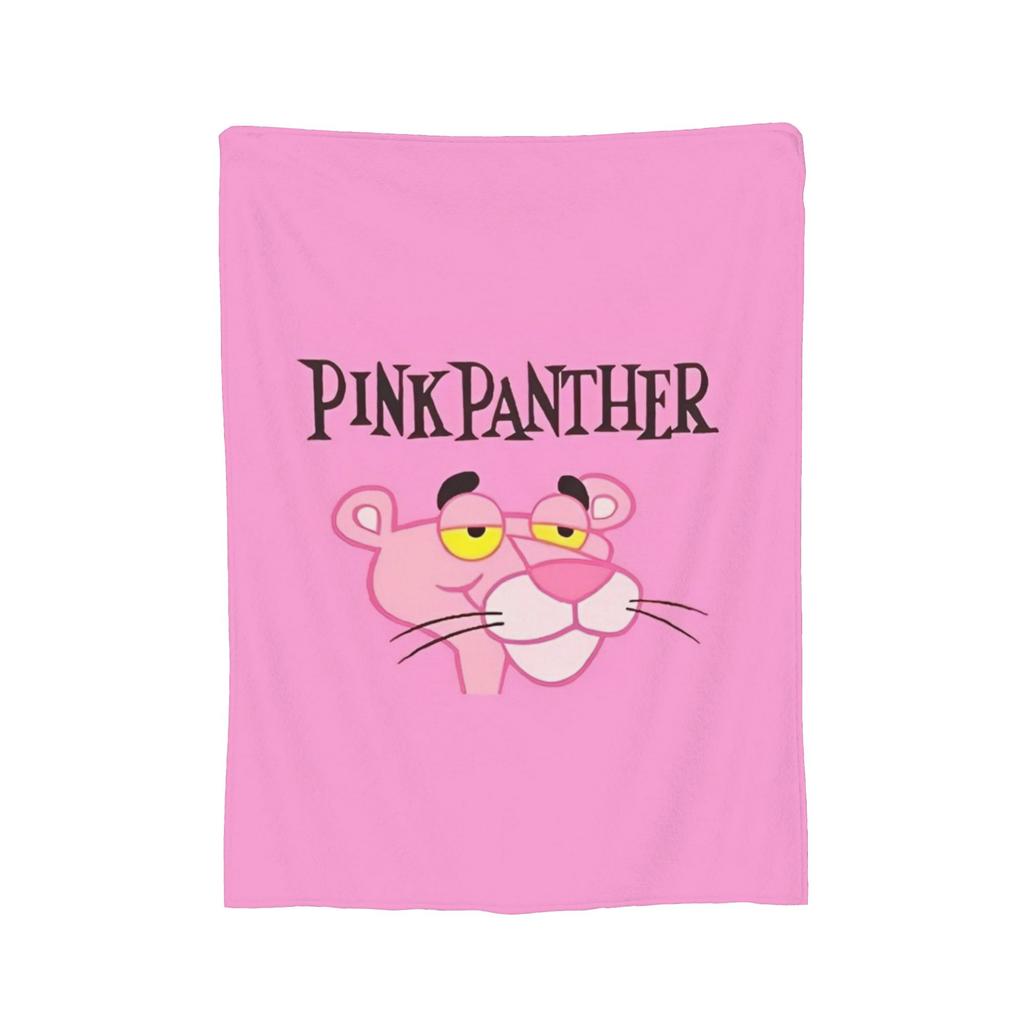 Pinks Panthers Cartoon Flannel Throw Blankets Leopard Head Blanket for Sofa Office Lightweight Thin Bedding Throws,