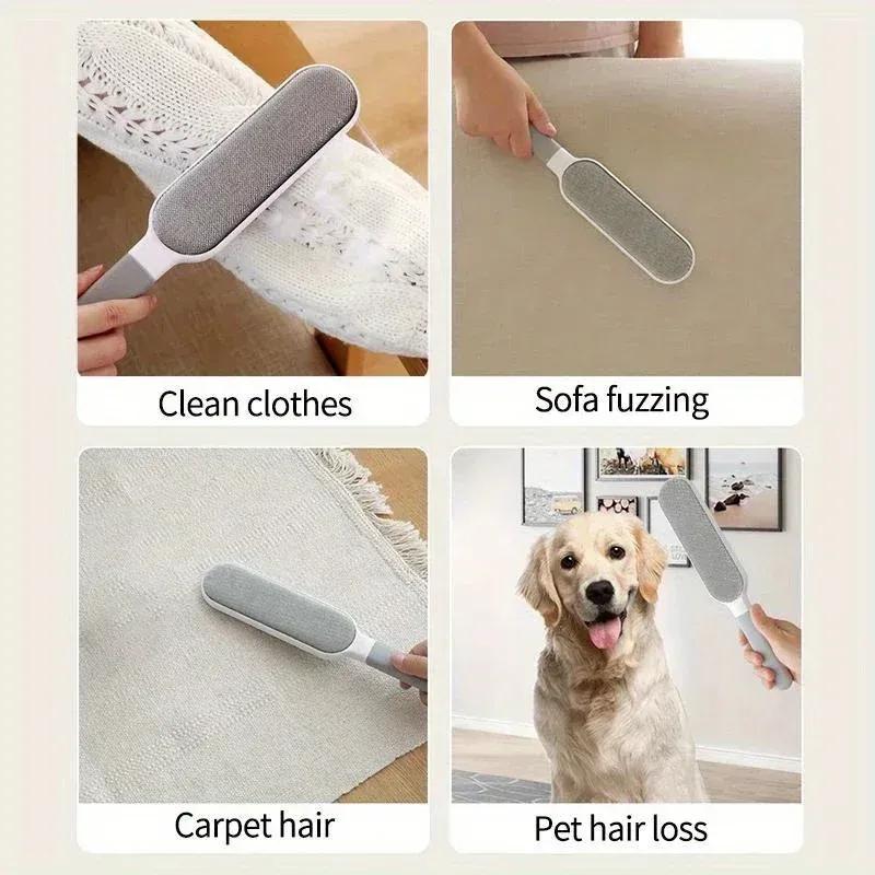 Double-Sided Pet Hair Remover Manual Electrostatic Sticky Lint Brush for Cat Clothing Sofa Furniture Carpet Pet Cleaning Tool