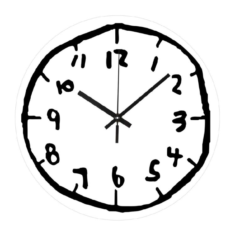 Acrylic Wall Clock with Artistic Graffitis Number Hanging Clock for Classroom or Studio
