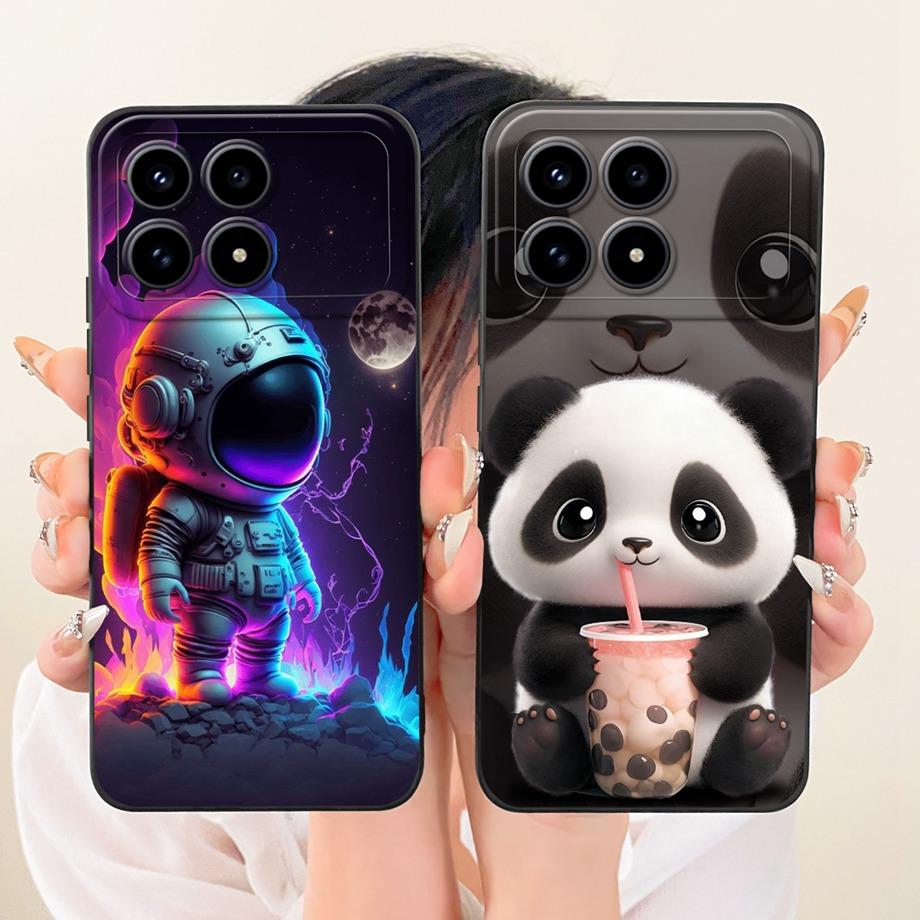 Phone Case For Xiaomi Poco F8 F8Pro Capa Cat Cartoon Dragon Animal Pattern Bumper For Redmi K90 K90Pro Max Soft Silicone Cover