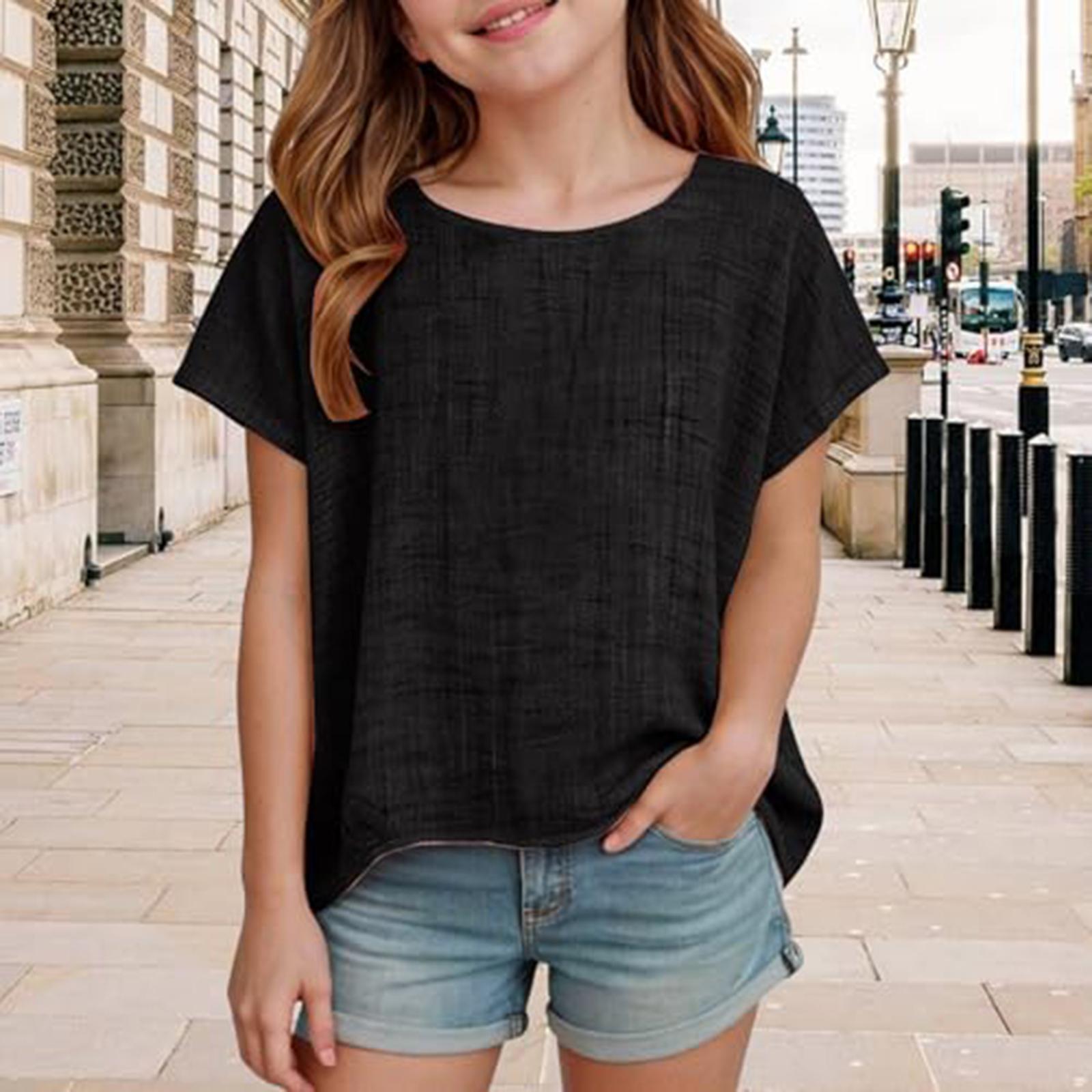 Kid Patriotic Outfit - Short Sleeve Top For Girl 100 чёрный