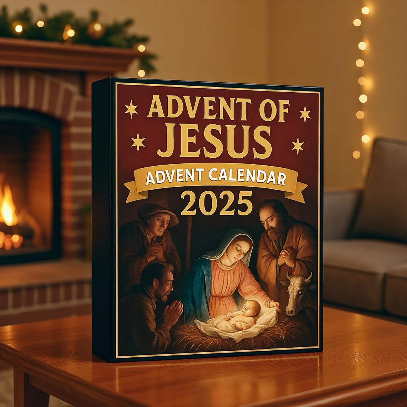 Jesus Christmas Countdown Calendar with 24 2D Acrylic Ornaments Christmas Advent Calendar Christian Advent Calendar for Kids China Mainland