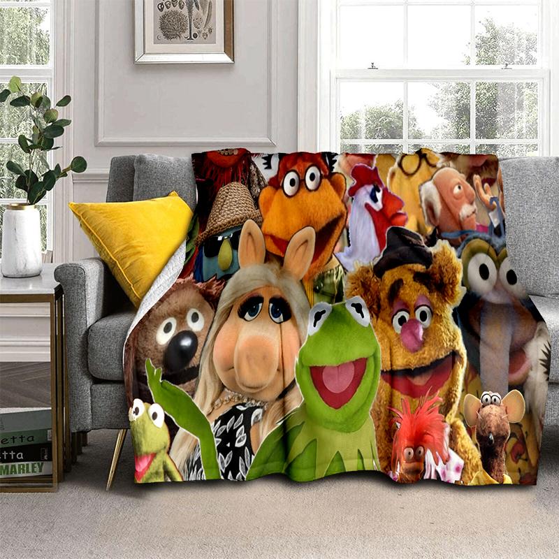 S-Sesame Street TV Cute Cartoon Flannel Blanket Soft Warm Throw Blanket for Bedroom Living Room Bed Travel Camping Picnic Gift