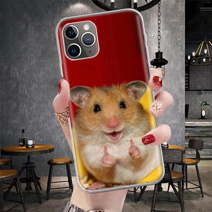 Cute Lovely Pet Hamster Soft Phone Case For IPhone 11 17 Air 16E 16 Pro Max 15 + 14 Plus 13 Mini 12 Apple 7 SE 8 Fundas Coque 11