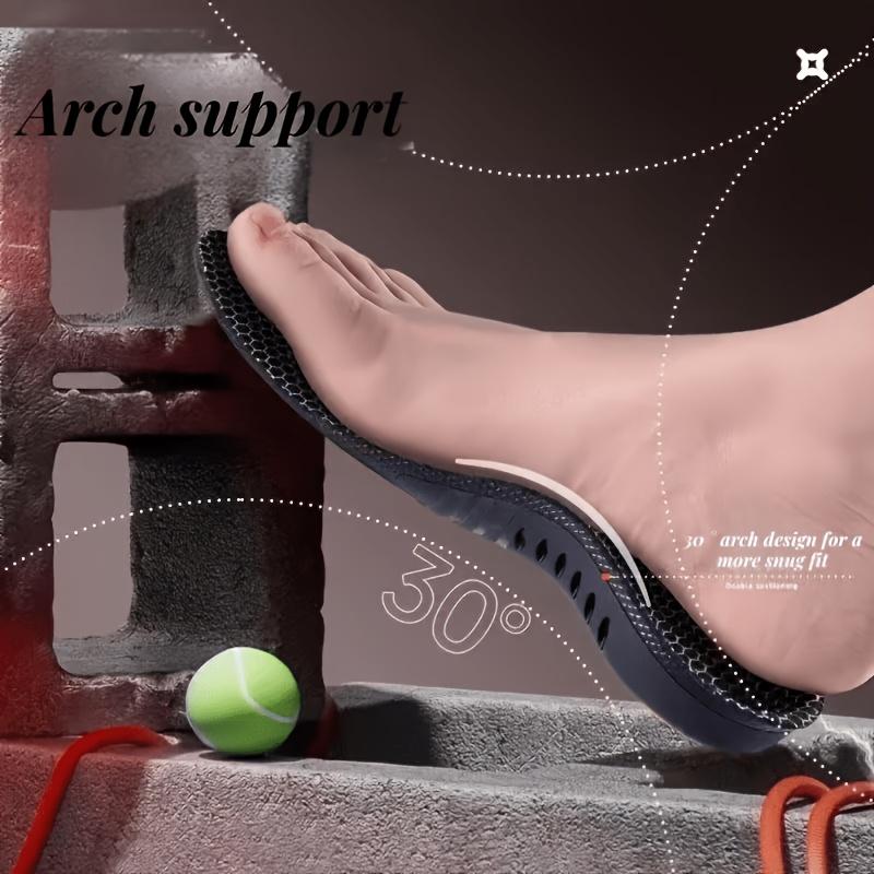 2Pairs of High-elasticity Shock-absorbing Sports Shoe Insoles with Built-in Arch Foot Pads, Suitable for Sports Shoes Comfortable Insoles