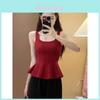 Summer Womens Ruffled Tank Top With 3d Embroidery For Fashionable Casual Wear