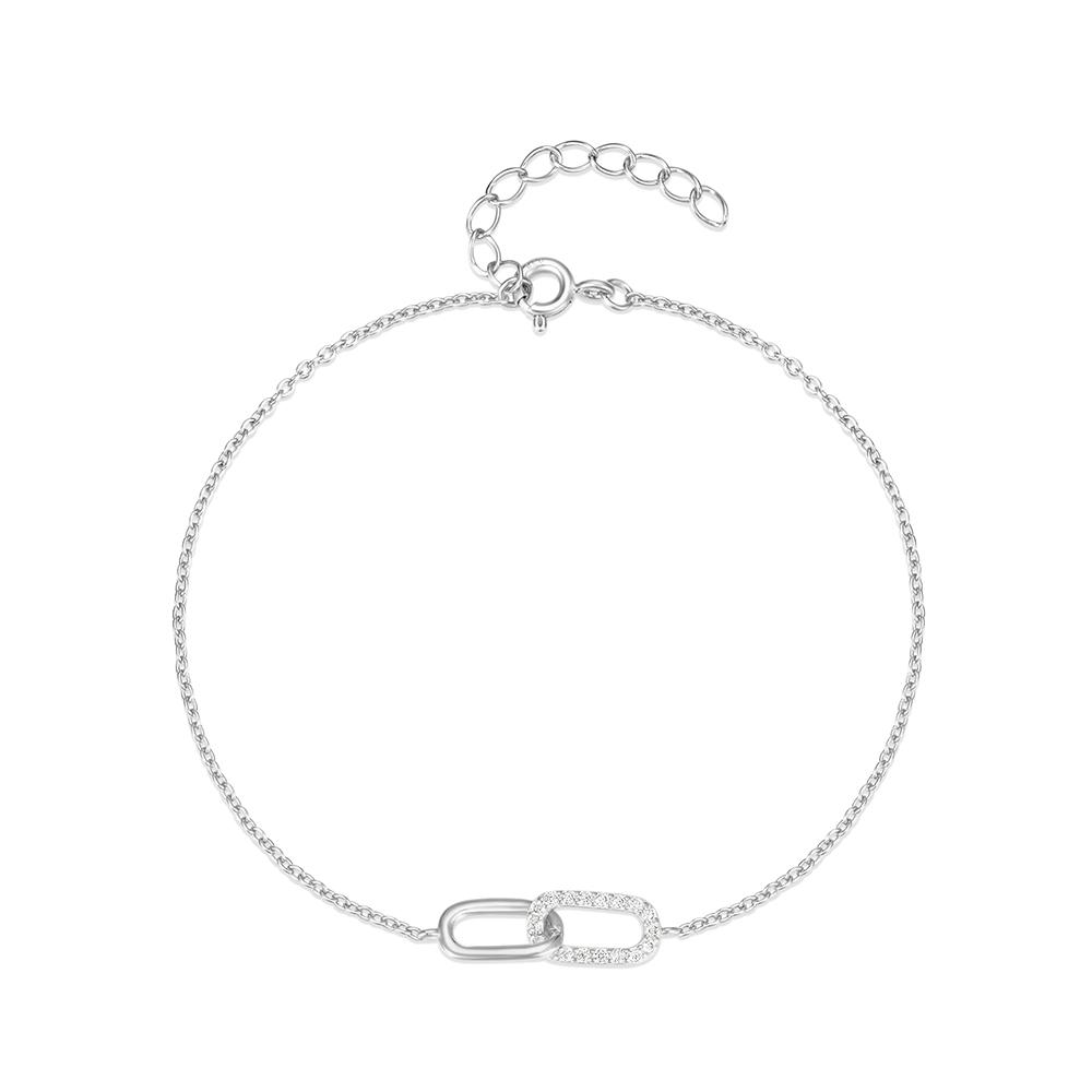 CANNER European American Style Eight-Pointed Star Zircon Bracelet S925 Silver Personality Simple Versatile Bracelet