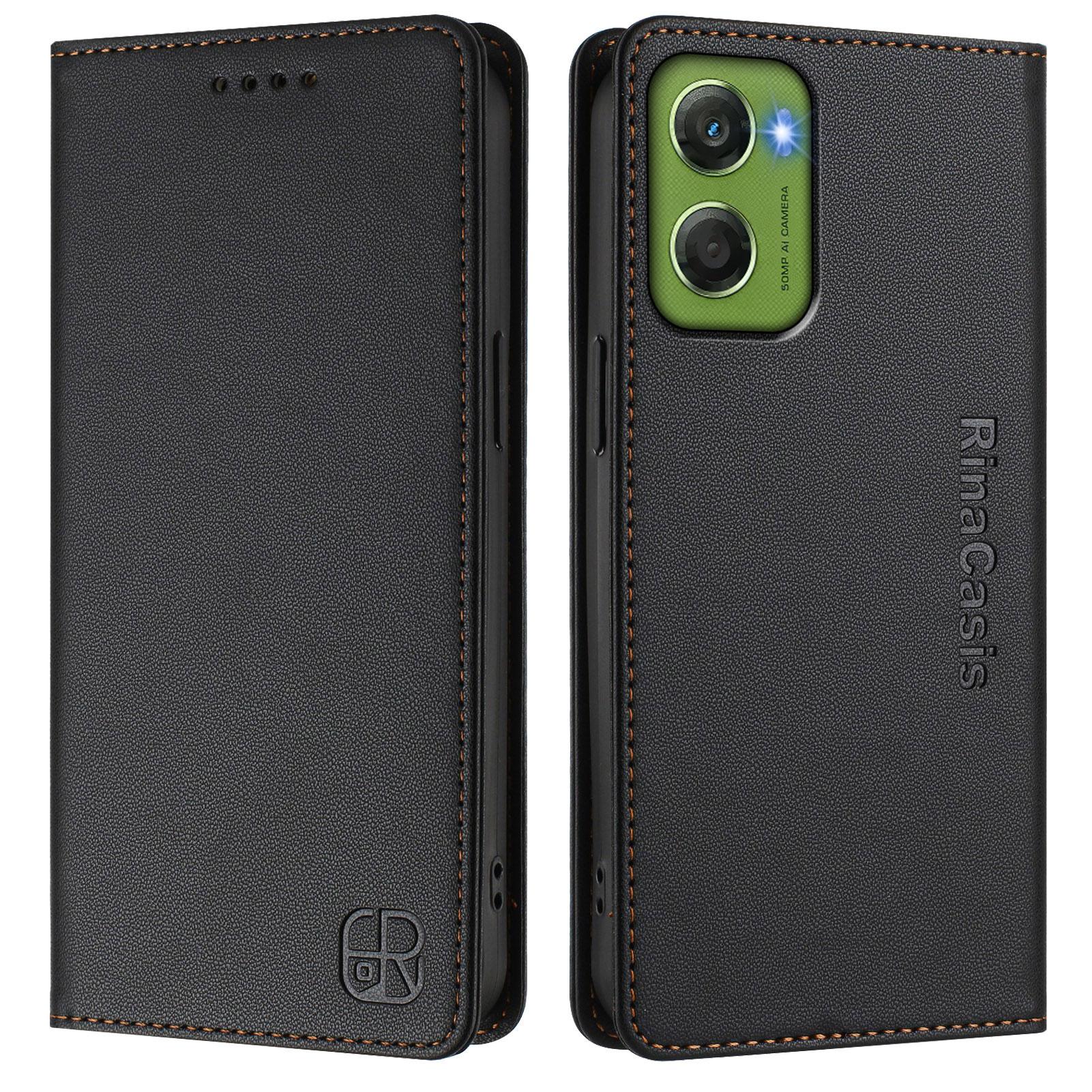 

Для Motorola Moto G06 4G Шкіряний чохол RINACASIS RC01 Чохол для телефону з гаманцем, що блокує RFID, та підставкою