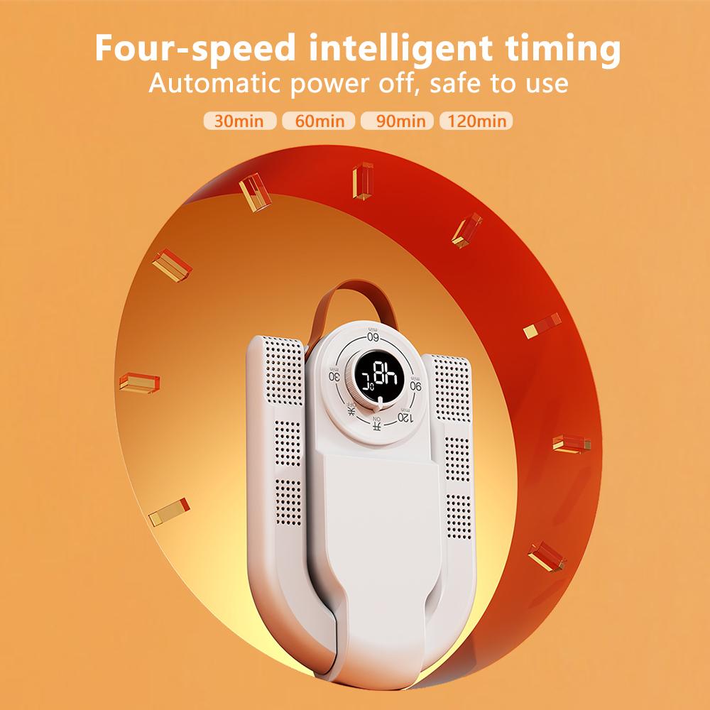 Foldable Smart Shoe Dryer with Adjustable Timer Fast Dry Shoe Warmer Heating Device for Boots Sneaker Travel Portable