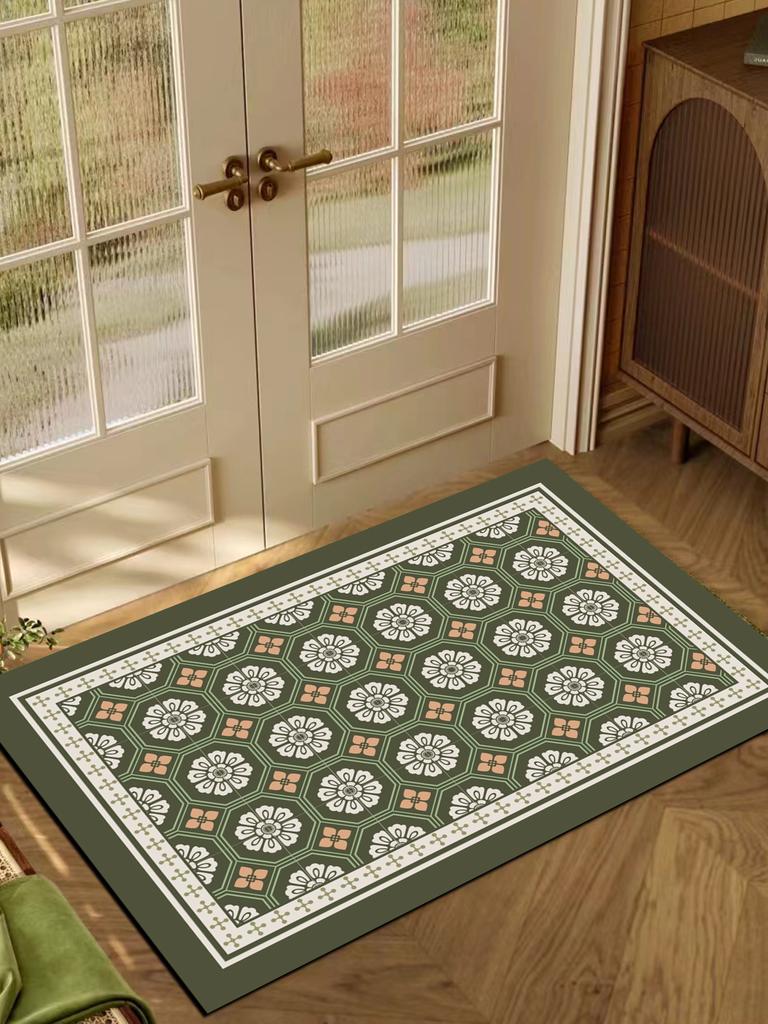 Custom Fast Water Drying Cushioned PET Friendly Bath Mat Super Absorbent Non-Slip Rubber Plaid Pattern Home Hotel Bathroom Use