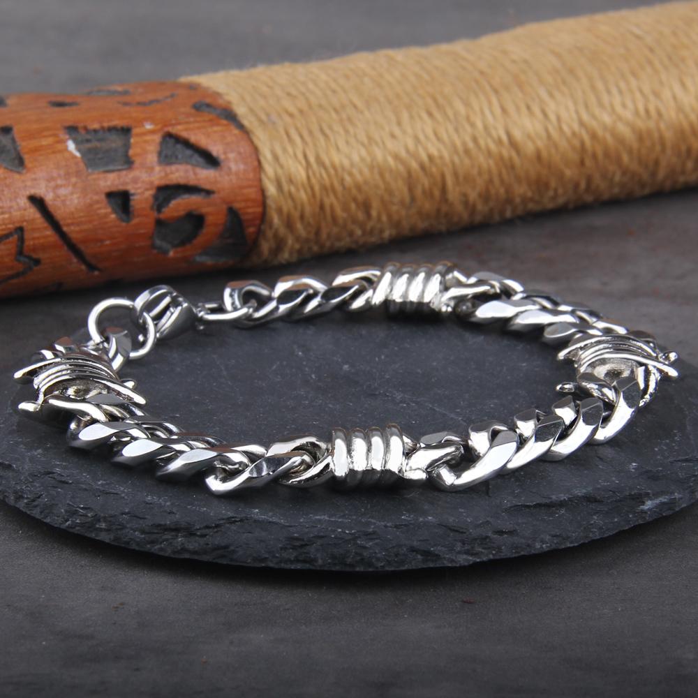 Fashion Cast Cuban Chain Male Thin Stainless Steel Bracelet and Necklace Polished Chain Four Sides Cut Boyfriend Gift