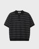 WORK ON BODY OFF Ritme Semi-Overfit Cotton Collared Short Sleeve Knit [Black]