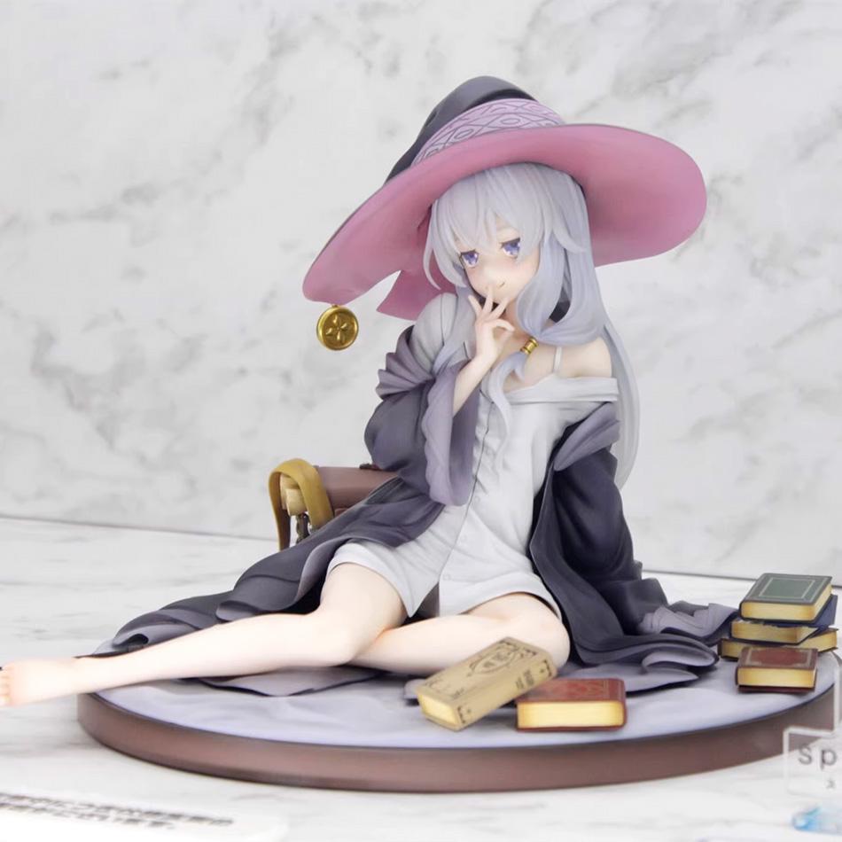 Anime Wandering Witch: The Journey of Elaina Figure Elaina Pajama Sitting Posture Action Figure PVC Model Toys Collection