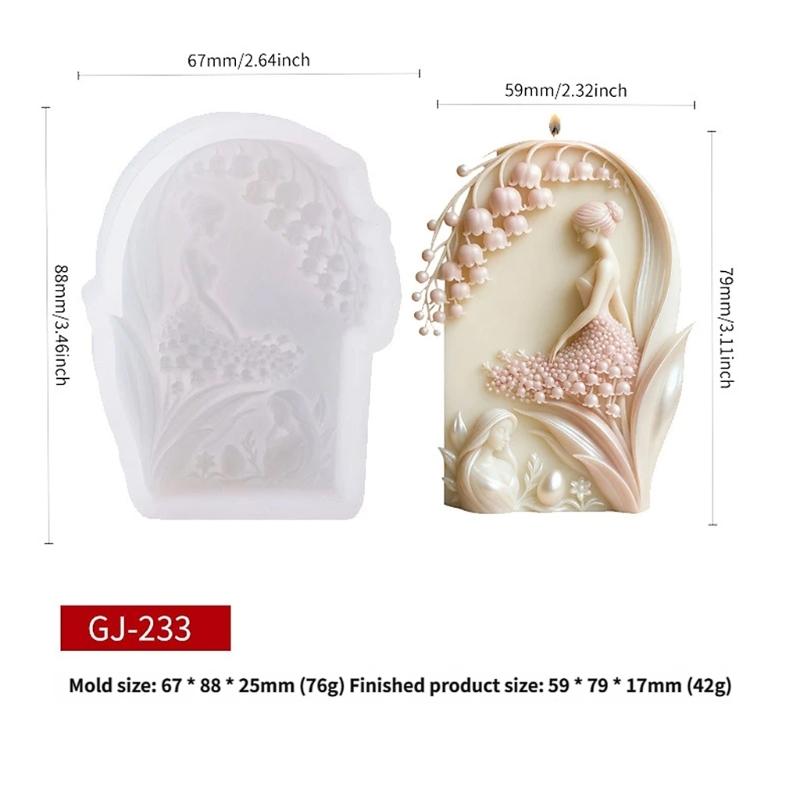 Lilys of the Valley Silicone Candle Mould Featuring Florals Designs for Realistic Home Candle Easy Demold Process